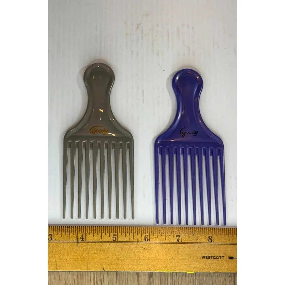Vintage‎ Goody Lift Comb Hair Pick Lot of 2 Retro 1980s 1990s Gray Purple
